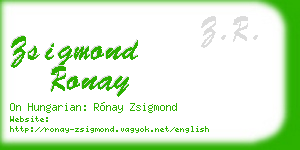 zsigmond ronay business card